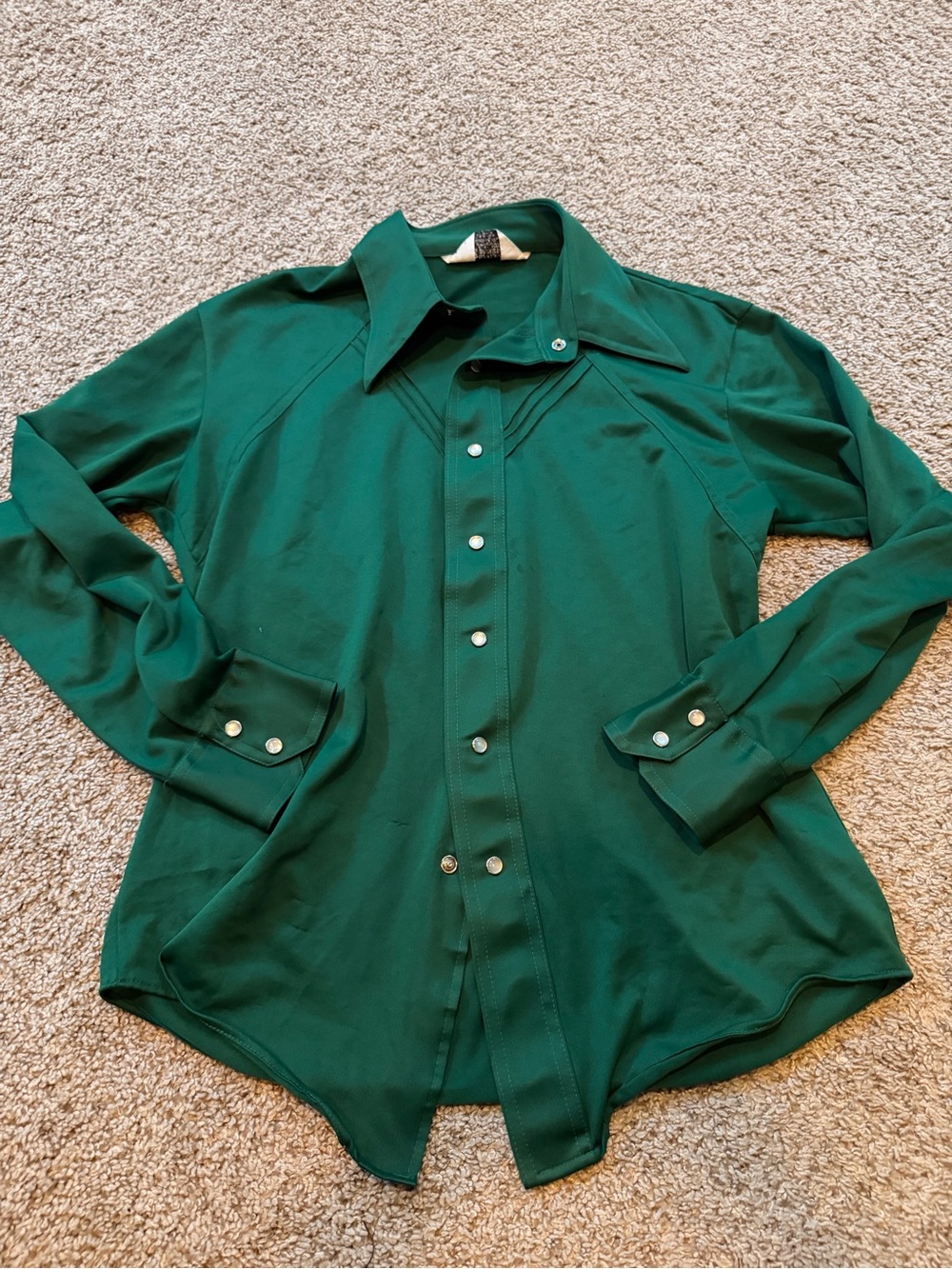 Vintage KMart Green Collared Shirt with Tag Detail